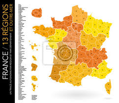 Cliquez sur le nom d'un département pour consulter sa carte, ses villes et ses informations détaillées: Carte De France 13 Regions Departements Avec Numeros Et Liste Posters For The Wall Posters Departmental Secondary Road Martinique Myloview Com