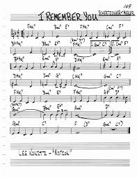 Jazz Standard Realbook Chart I Remember You Di 2019