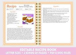 Recipe Template Cook Book Doc Pdf Pattern Editable Recipe Etsy Recipe Template Recipe Book Covers Recipe Book