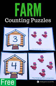After kids solve a puzzle, they can reflect on how the pieces form . Farm Counting Puzzles Free Preschool Printables