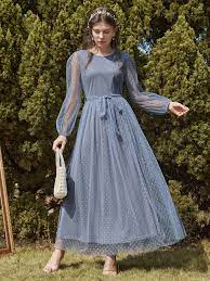 Play bishop sleeve on soundcloud and discover followers on soundcloud | stream tracks, albums, playlists on desktop and mobile. Dobby Mesh Bishop Sleeve Belted Maxi Dress Shein Asia