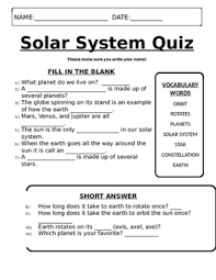 80 70 60 50 40 30 20 10. Solar System For 2nd Grade Worksheets Teaching Resources Tpt