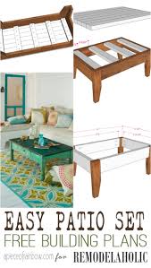 Remodelaholic Build An Easy Patio Set With Benches And A Coffee Table