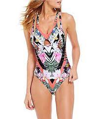 Gibson Latimer Tropical One Piece One Piece Swimwear Cover Ups Women Swimsuits