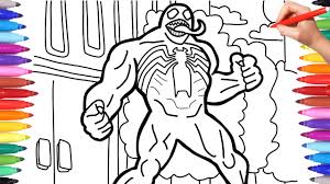 Coloring is a fun activity for children. Marvel Venom Coloring Pages How To Draw Venom Venom Coloring And Drawing Youtube