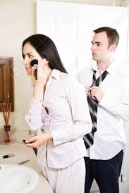 Bathroom/getting ready in the morning. A Beautiful Interracial Couple In The Bathroom Getting Ready Stock Photo Picture And Royalty Free Image Image 4941272