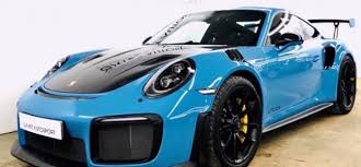 The front fascia features a spoiler lip. 2018 Porsche 911 Gt2rs In Miami Blue Dpccars