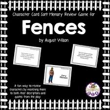 character card sort memory review game for fences by august wilson