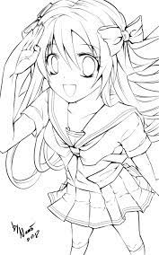 Schoolgirl Anime Colouring Pages Manga Coloring Book Cartoon Coloring Pages Anime Printables One piece coloring pages for kids.