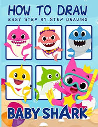 From the triangle draw two curved lines across and attach them with a vertical line. How To Draw Baby Shark An Amazing Activity Coloring Step By Step Drawing Baby Shark Drawing Page Tobei Takara Amazon Sg Books