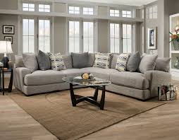 Carey 3 Piece Linen Look Fabric Sectional Fog The Brick 3 Piece Sectional Sofa Upholstered Sectional Grey Sectional Sofa