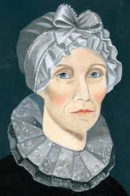 Colonial Portrait of a Woman, Oil Art Work, Wall Art, Folk Art, Primitive  Print, Canvas Home Decor, Vintage Painting, 18th Century