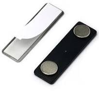 Name Badge Magnets with 3M Adhesive - Stainless Steel, 100 Piece Set