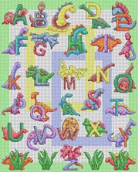 We have alphabets for baby, alphabets for your home like your dish towels, uppercase and lowercase letters. Dinosaur Abc Cross Stitch Pattern