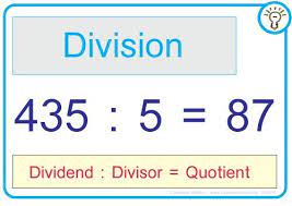 As in all division problems, one number, called the dividend, is divided by another, called the divisor, producing a result called the quotient. Dividend Divisor Quotient Zaubereinmaleins