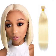 For this style, the hair is very short around the sides and long on the top. Amazon Com Nuof 613 Blonde 1 Bundles Human Hair 12inch Honey Blonde Straight Hair 7a 613 Bundles 100 Brazilian Virgin Remy Hair Weave 100g Beauty