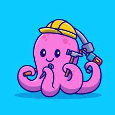 Premium Vector Cute Octopus Handyman Cartoon Vector Icon Illustration Animal Building Icon Concept Isolated Premium Vector Flat Cartoon Style In 2021 Cartoon Styles Vector Icons Illustration Cute Octopus