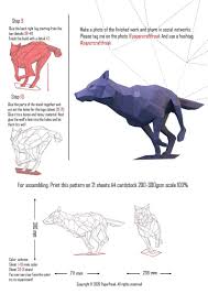 Papercraft 3d Running Wolf Big Size Pepakura Pdf Template Low Etsy Wolf Running Paper Sculpture Paper Crafts