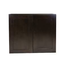 30 w x 21 d x 33 h 1 false drawer: Ebern Designs Frits Fully Assembled 27x36x12 In Shaker Style Kitchen Wall Cabinet 2 Door In Espresso Wayfair
