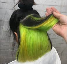 Black And Neon Green Hair Underneath Pin By Shelbi On Hair In 2020 Hair Color Streaks Hair Streaks Aesthetic Hair