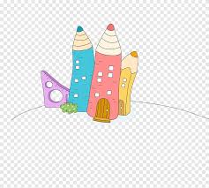 Pensil Kartun Rumah Pensil Warna Kartun Karakter Kartun Warna Splash Png Pngegg