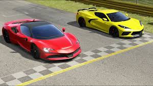 That's why the west coast can't get cars. Ferrari Sf90 Stradale Vs Chevrolet Corvette C8 At Monza Full Course Chevrolet Corvette Corvette Ferrari