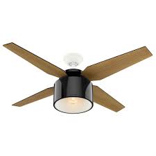 Hunter 52 Cranbrook Gloss Black Ceiling Fan With Light With Handheld Remote Model 59257 Dan S Fan City C Ceiling Fans Fan Parts Accessories