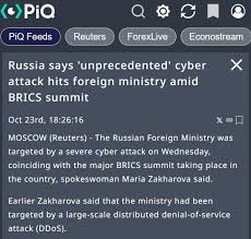 PiQ on X: "💻🇷🇺 Russia hit by 'unprecedented' cyber attack targeting foreign  ministry amid BRICS summit Full Story → https://t.co/5bWk3o0bqC  https://t.co/QG3WzCvd4O" / X
