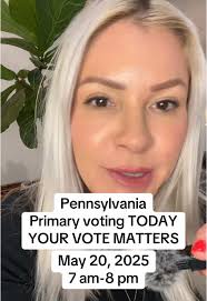 Pennsylvania primaries are today, Tuesday, May 20, 2025. Your vote matters!  #Pennsylvania #PennsylvaniaPrimaries #GetOutAndVote #VoteBlue #EdGainey  #BrandonNeuman #StellaTsai #LarryKrasner #Democrats ...