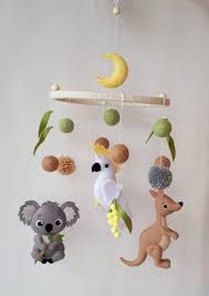 Australian Animal Baby Mobile Featuring Kangaroo Koala Cockatoo With Australian Wildflowers Animals Nursery Decor Mobile Ceiling Kids Decor In 2020 Australian Animal Nursery Animal Nursery Decor Baby Mobile