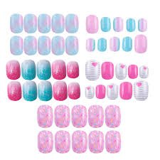 Amazon Com 120 Pcs 5 Pack Children Nails Press On Pre Glue Full Cover Glitter Gradient Color Rainbow Short False Nail Kits For Kids Little Girls Multicolor Gradient Series Beauty Maybe you favor sweet short pink acrylic nails, or perhaps you prefer some dramatic coffin acrylic nails instead.