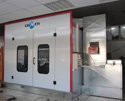 Linia pentru vopsitorie contine cabine de vopsit, zone de pregatire (prepkleen), spatiu de depozitare vopsele (kleen box) si solutii specifice. Cabina De Vopsit Cometi Marble 70 22 R Eco