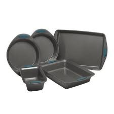 Rachael Ray 5 Piece Yum O Nonstick Bakeware Baking Pans Set Gray And Marine Blue Walmart Com Bakeware Set Nonstick Bakeware Baking Pans Set