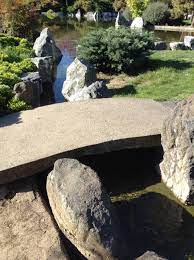 Mini River Leading To A Large Koi And Duck Pomd With Cement Japanese Bridge San Jose S Japanese Frien Japanese Backyard Backyard Inspiration Japanese Bridge
