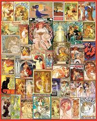 Post a picture of a jigsaw puzzle you completed … Art Nouveau A Traditional Puzzle Art Nouveau Poster Puzzle Art Collage Poster