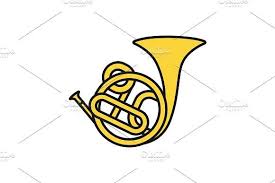 French Horn Color Icon Glyph Icon Horns French Horn