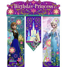 Disney Frozen Birthday Banner Birthday Party Supplies Walmart Com In 2020 Disney Frozen Party Frozen Theme Party Frozen Birthday Party