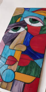 Picasso Mosaic Table Unique Handmade Art Piece Cubism Art Cubist Table In 2021 Mosaic Art Cubism Art Stained Glass Art