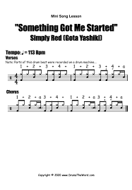Pepper carries the largest inventory of sheet music for band, orchestra, choir, vocal, and every instrument and ensemble group. Something Got Me Started Simply Red Mini Song Lesson Free Video Drum Lesson Pdf Notation Gota Yashiki Laptrinhx News