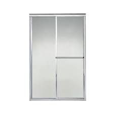 Glass window in packaging sliding doors folding practical light functional. Sterling Deluxe 44 In X 65 1 2 In Framed Sliding Shower Door In Silver With Handle 5960 44s The Home Depot