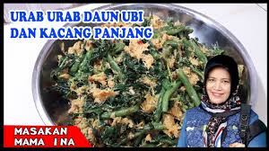 Setelah empuk angkat tiriskan (peras). Cara Buat Urab Urab Daun Ubi Dan Kacang Panjang Masakan Khas Jawa Youtube