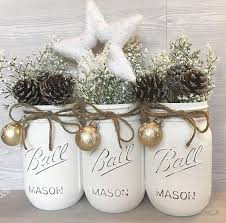 White Christmas Decor White Christmas Mason Jars Christmas Etsy Christmas Jars Christmas Mason Jars Christmas Decorations Rustic