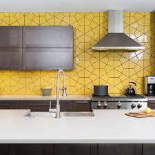 yellow kitchen tiles