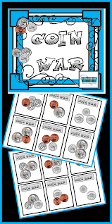 Free Coin War Card Game It S Played Just Like War Only Instead Of A Regular Deck Of Cards You Ll Use These War Card Game Counting Coins Math Resources