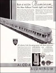 1933 Alcoa Aluminum Original Vintage Print Ad Pullman Train Ad Pullman Train Vintage Train Train