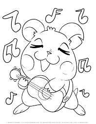 Musical music notes, song, melody and tune white isolated. 5 Free Super Cute Hamster Hamtaro Coloring Pages For Kids Rainbow Printables