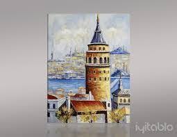 Yagliboya Galata Kulesi Tablolari Ile Ilgili Gorsel Sonucu Tablolar Resim Manzara