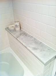 Trim trex shower bead will help to cover the gap left by the tub flange. Bathroom Renovation Marble Ledge Style At Home Blog Bathroom Remodel Master Bathroom Renovation Bathtub Tile