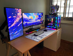 A subreddit for reddit users' battlestation pictures. Colorful Gaming Pc Setup With Diy Ikea Desk Remote Setups
