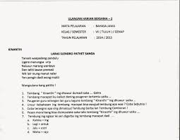 Ukara andharan a) sekolah b) 17 agustus c) dino senin d) banjir b. Selamat Datang Di Web Sunarto S Kom